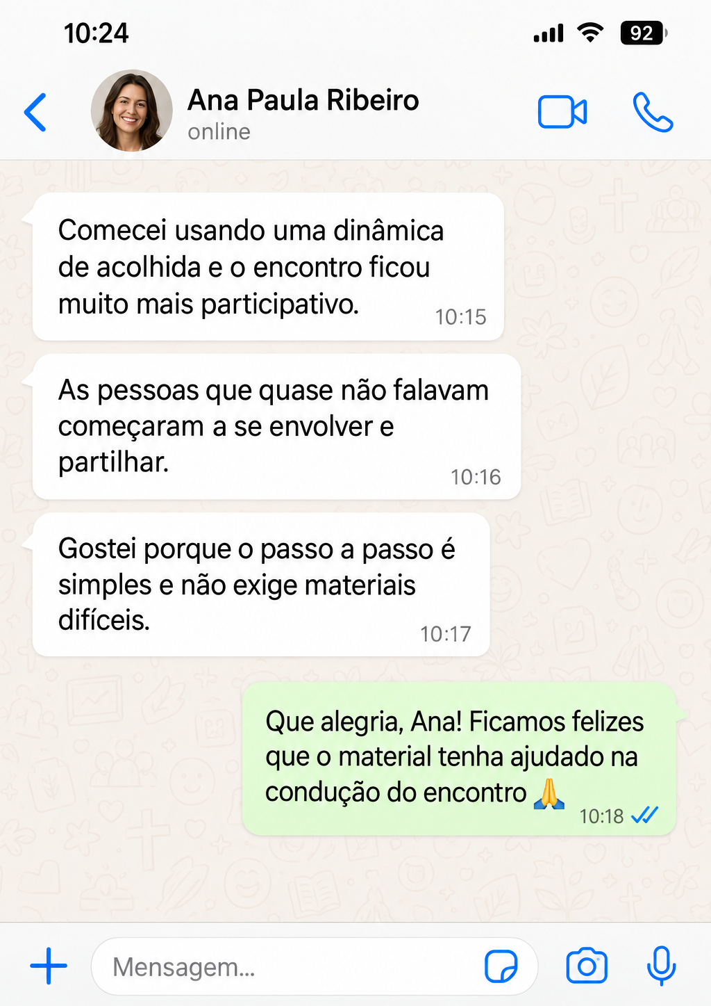Conversa com Ana Paula sobre a aplicação das dinâmicas