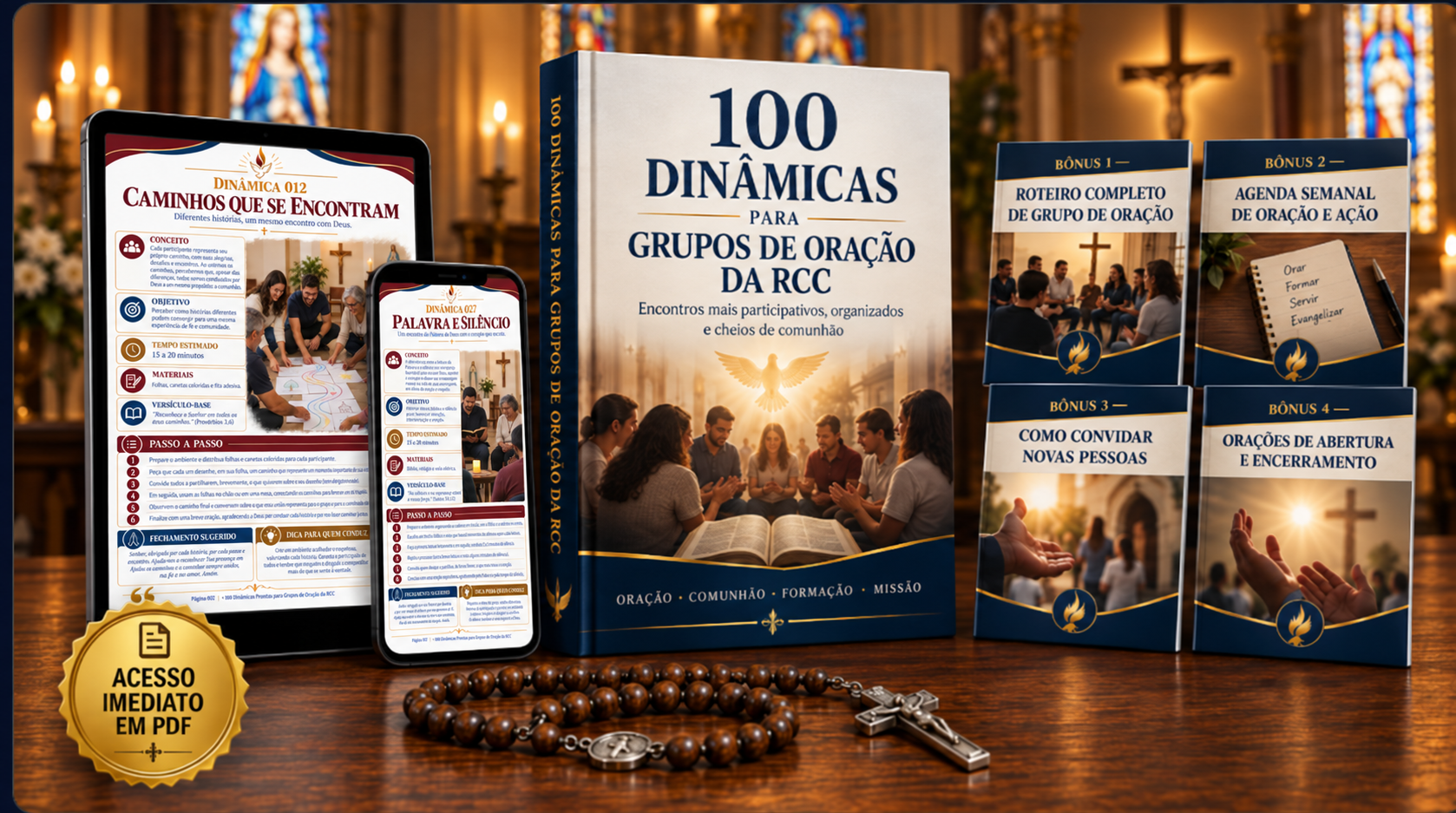 Guia 100 Dinâmicas para Grupos de Oração da RCC com os quatro bônus